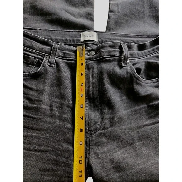 Citizens Of Humanity Loli Mid Rise Wide Leg Black Jeans Denim W32 EUC Pockets - Picture 10 of 16